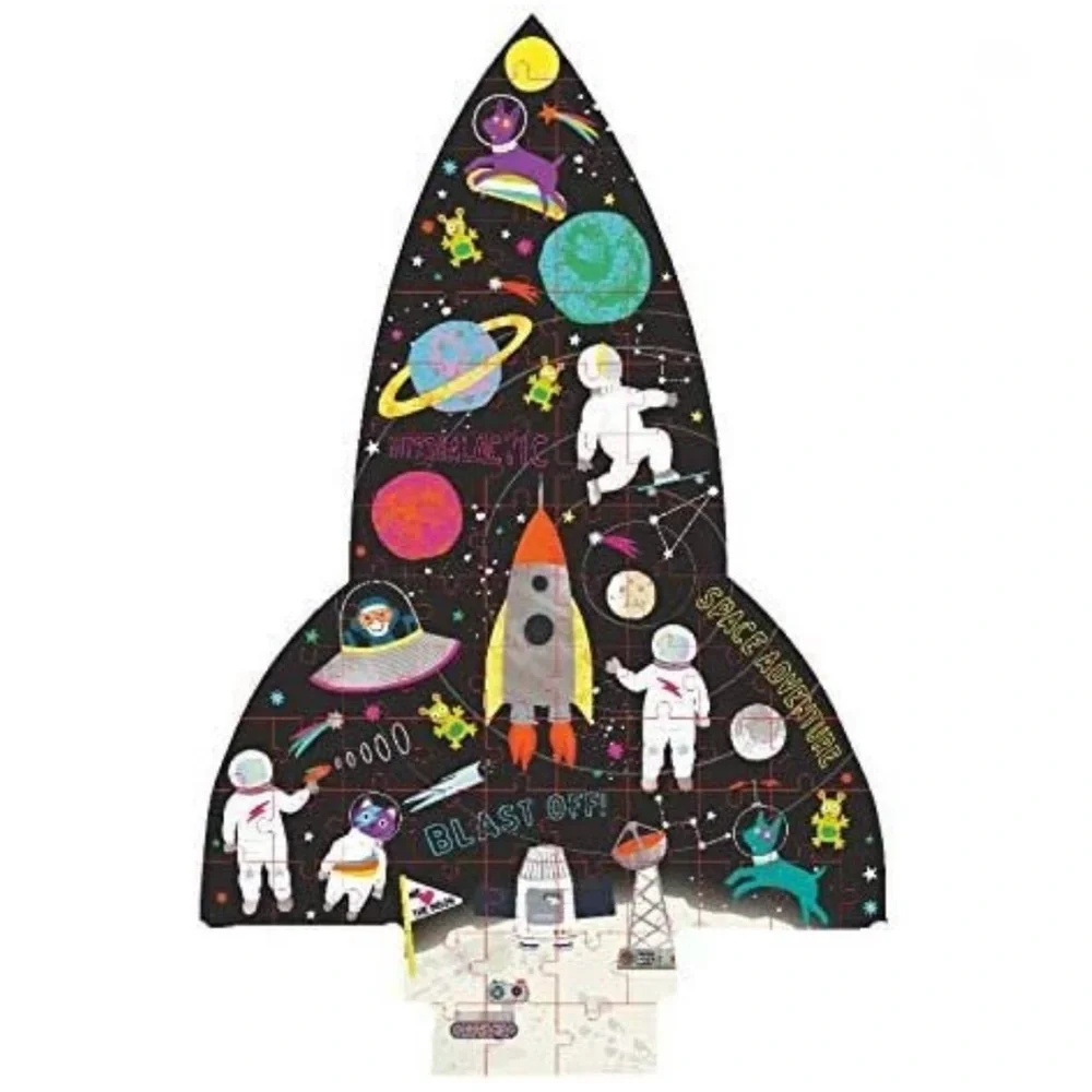 Space Rocket Shaped‎ Jigsaw Puzzle